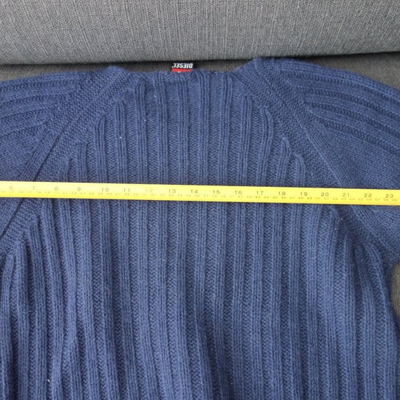 Diesel Metal Assault Course Blue 100% Wool Sweater Size S - Picture 9 of 10
